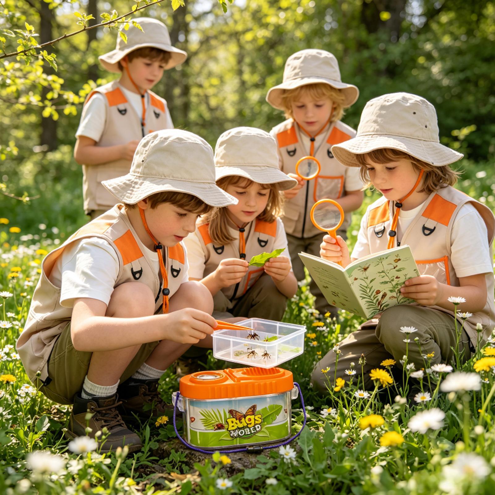 Outdoor Adventure Boys - Çocuk Macera Seti Büyüteçli Şapka Hafif