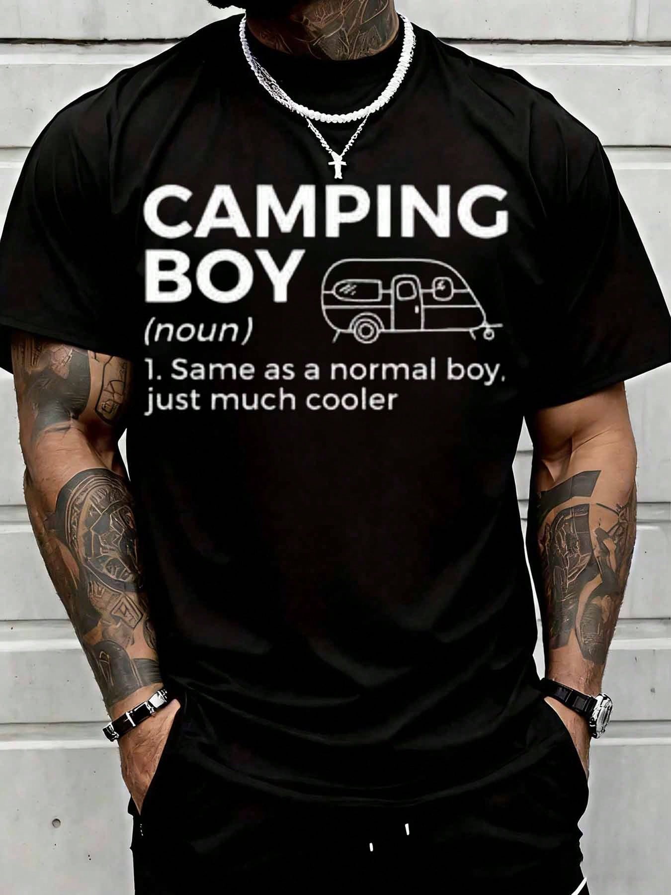 Outdoor Adventure Boys - Kampçı Çocuk Tanımı Komik Karavan Grafik