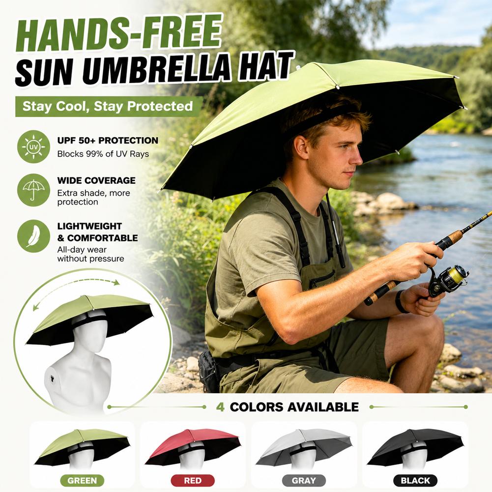 Outdoor Adventure Hat - El-serbest güneş şemsiyesi şapka katlanabilir su